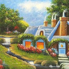 Схема вышивки «сказочный домик»