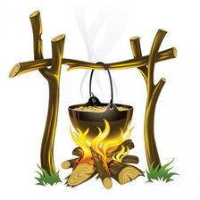 Схема вышивки «Котелок на костре»