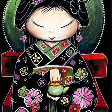 Схема вышивки «Японка»