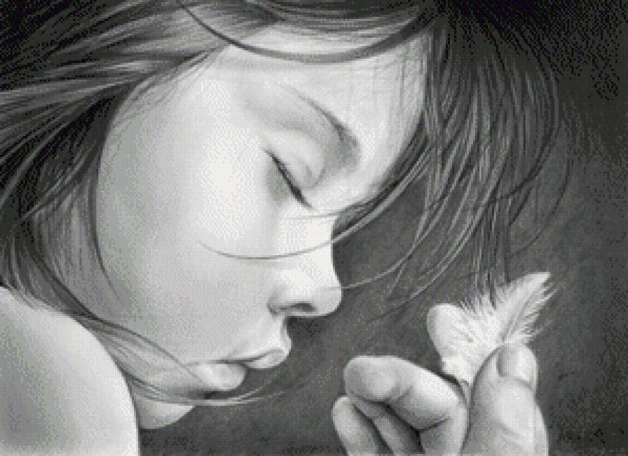 Девчушка - дети, монохром, девочка - предпросмотр