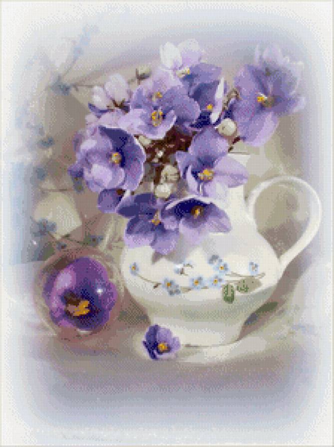 нежные цветы в вазе - ваза, букет, натюрморт, нежность, цветы - предпросмотр