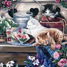 Схема вышивки «gattini»