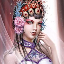 Схема вышивки «Девушка»