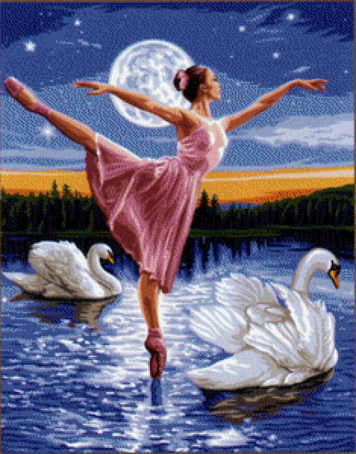 Лебединое озеро - лебеди, девушка, балерина - предпросмотр