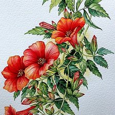 Схема вышивки «Красные цветы»