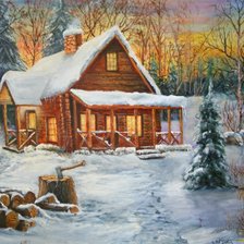 Схема вышивки «Зимний пейзаж»