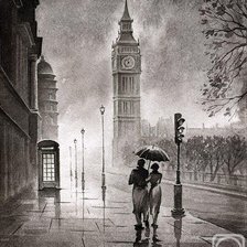 Схема вышивки «двое в Лондоне»