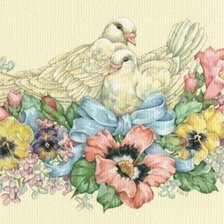 Схема вышивки «голуби»