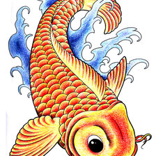 Схема вышивки «карп»