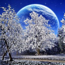 Схема вышивки «Зимний пейзаж»