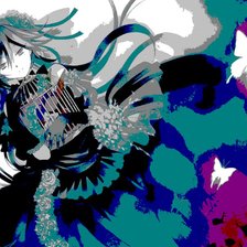 Схема вышивки «Черный Кролик Алиса»