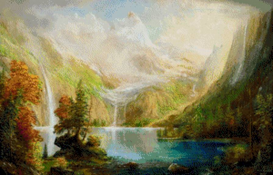 Andre Kosslick - gory, pejzaz, jesien, wodospad - предпросмотр