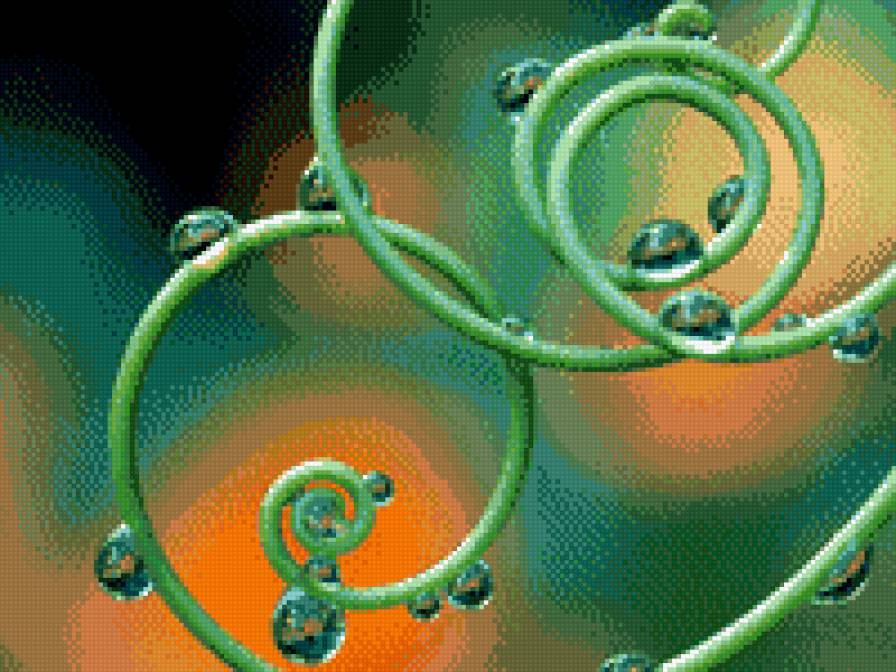 капли на спирали - роса, спираль, капли - предпросмотр