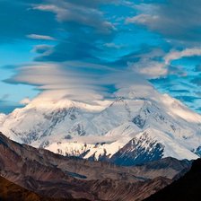 Схема вышивки «горы в облаках»