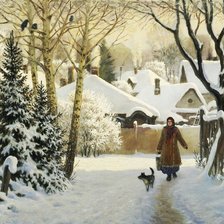 Схема вышивки «деревенская улица»