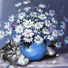 Схема вышивки «котеночек»