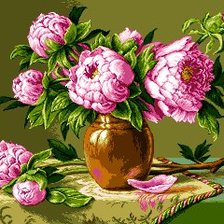 Схема вышивки «Пионы»