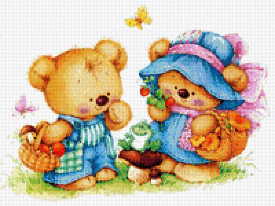 Мишки - детские картинки - предпросмотр