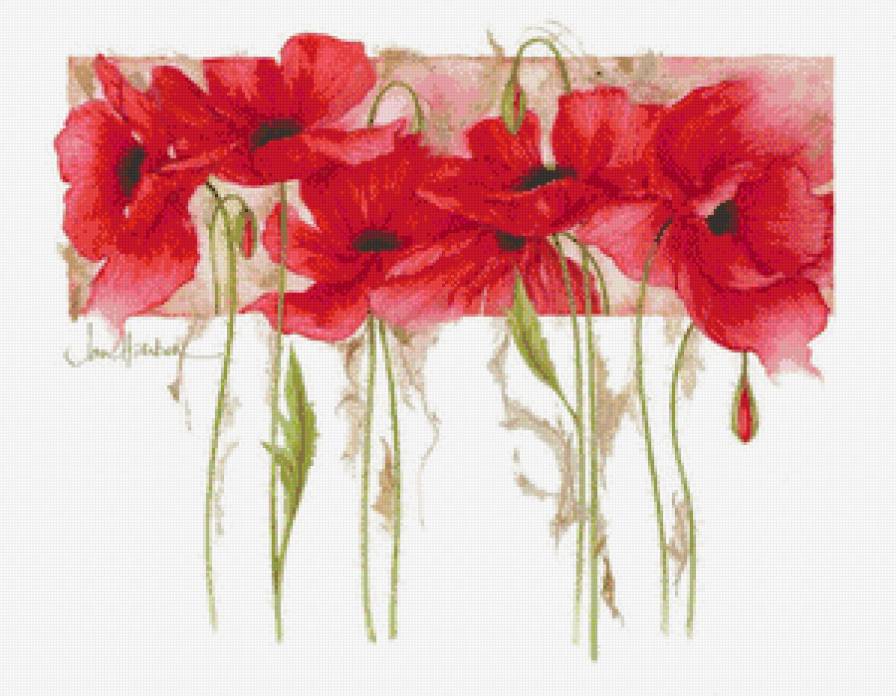 панно с маками - цветы, панно, картина, маки, арт, живопись - предпросмотр