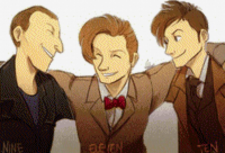 Три Доктора - доктор кто, десятый, девятый, одиннадцатый - предпросмотр