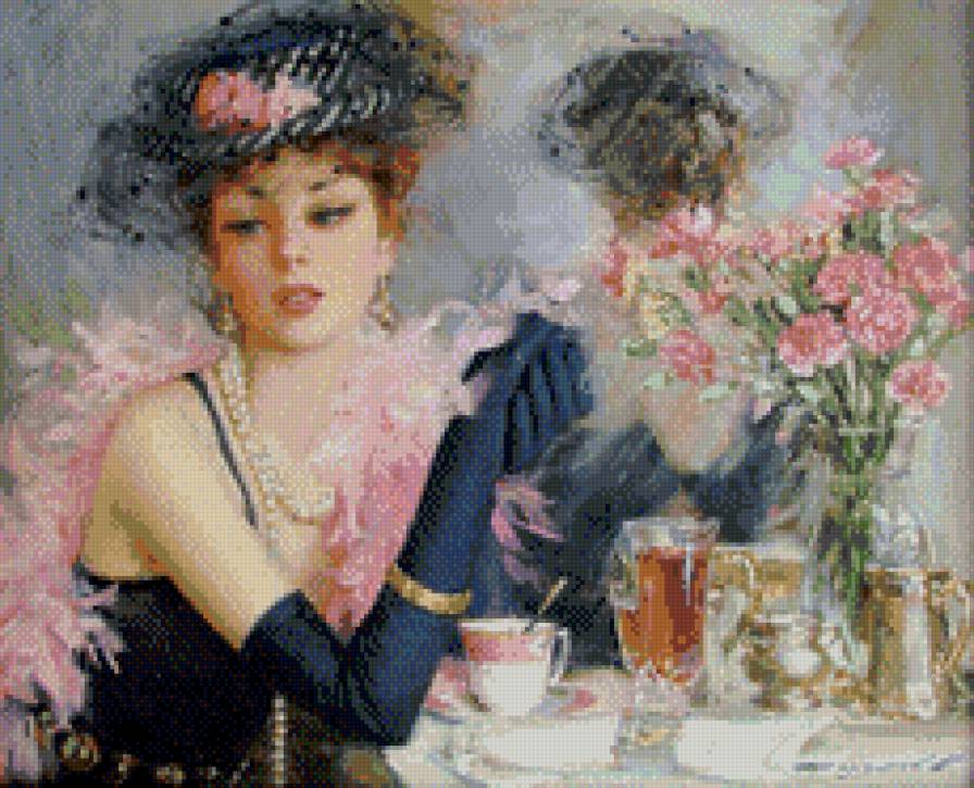 женский образ - женщина кафепосиделки - предпросмотр