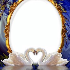 Схема вышивки «парочка лебедей»