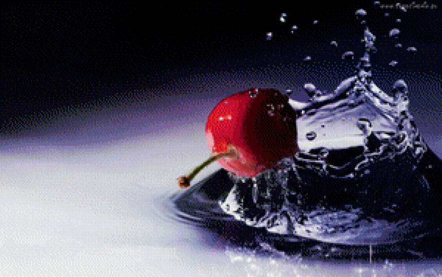 Вишня - капля воды, вишня - предпросмотр