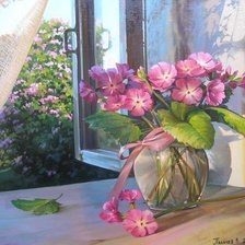 Схема вышивки «цветы на подоконнике»