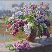 Схема вышивки «букет сирени»