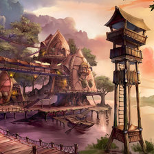 Схема вышивки «Серия "Фэнтези": Сказочный пейзаж-3»