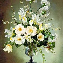 Схема вышивки «белые цветы»