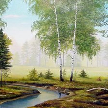 Схема вышивки «русский пейзаж»