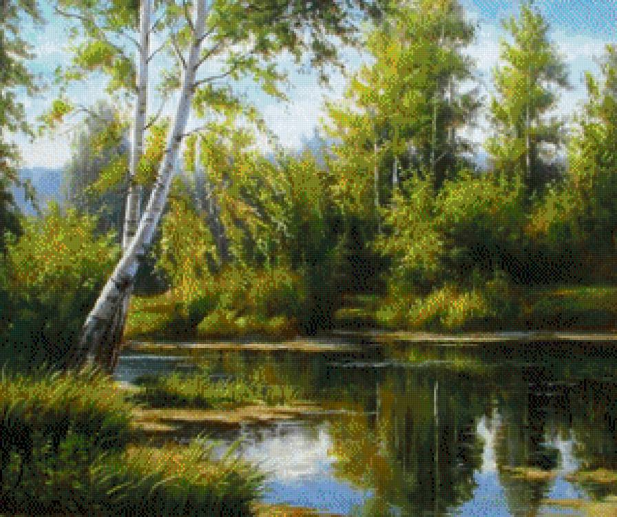 березка над водой - пейзаж - предпросмотр