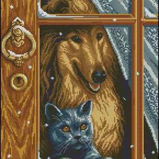 Схема вышивки «ОДНИ ДОМА»