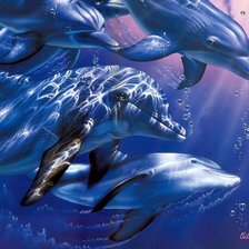 Схема вышивки «дельфины»