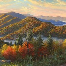 Схема вышивки «Серия "Пейзажи": Горный пейзаж-1»