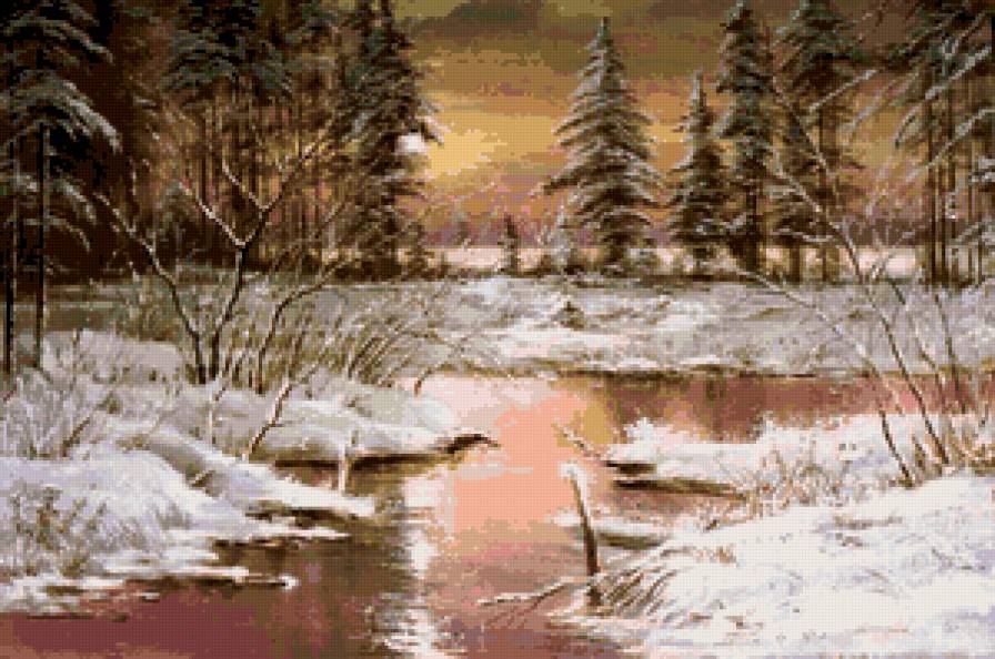 Серия "Пейзажи": Зимний пейзаж - предпросмотр