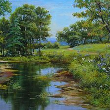 Схема вышивки «Серия "Пейзажи": Летний пейзаж»