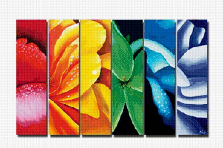 Цветы - сегментированные картины - предпросмотр