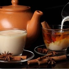 Схема вышивки «чайник  и чашкой с молоком»