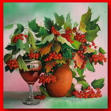 Схема вышивки «Калина и вино»