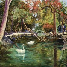 Схема вышивки «лебеди»