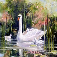 Схема вышивки «лебедь»