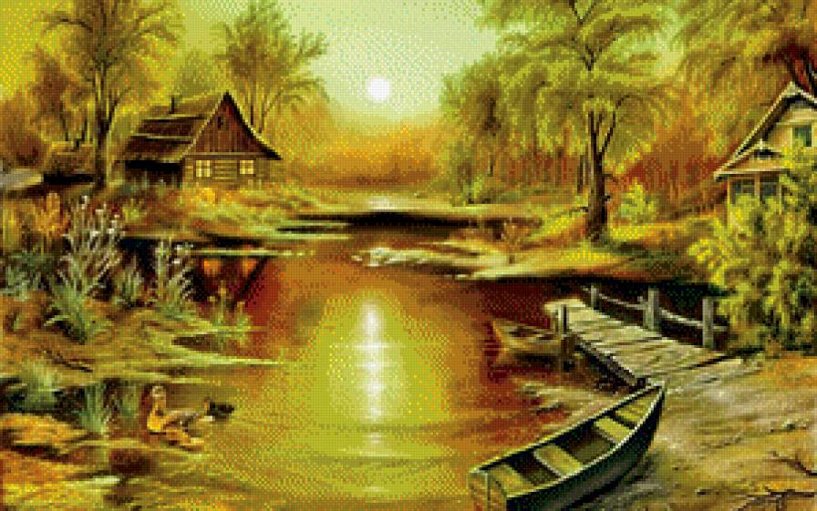 Вечерок - пруд, природа, деревня - предпросмотр