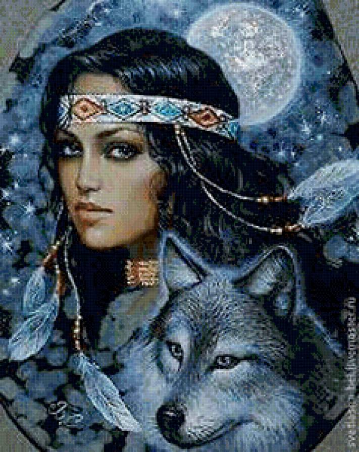 Девушка с волком - девушка, люди - предпросмотр