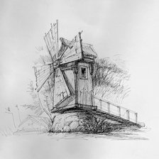 Схема вышивки «Мельница»