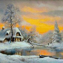 Схема вышивки «zimowy krajobraz»