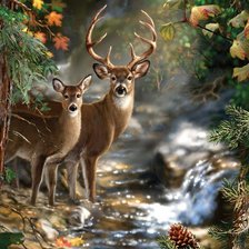 Схема вышивки «Олени»