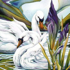 Схема вышивки «лебеди»