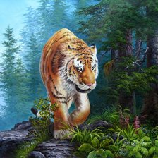 Схема вышивки «тигр»